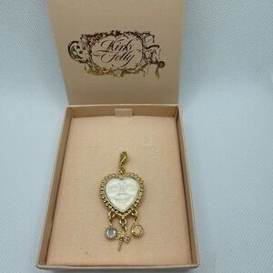 Kirk’s Folly Man in the Moon Face Dragonfly Heart Rhinestone Charm Pendant